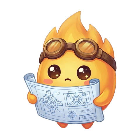 The resident spark reading a rolled blueprint